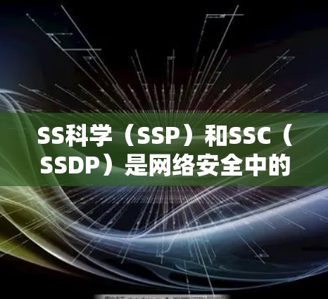 SS科学(SSP)和SSC(SSDP)是网络安全中的两个关键术语,主要区别在于它们的用途和应用场景。以下是对SS科学上网节点的详细说明